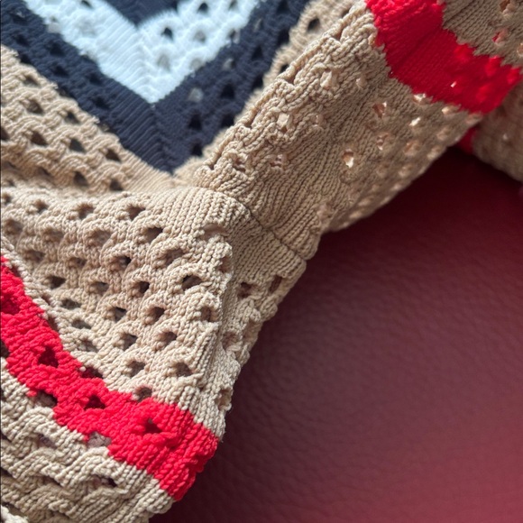 Burberry Tan  with Black, White, and Red Stripes - Picture 10 of 12